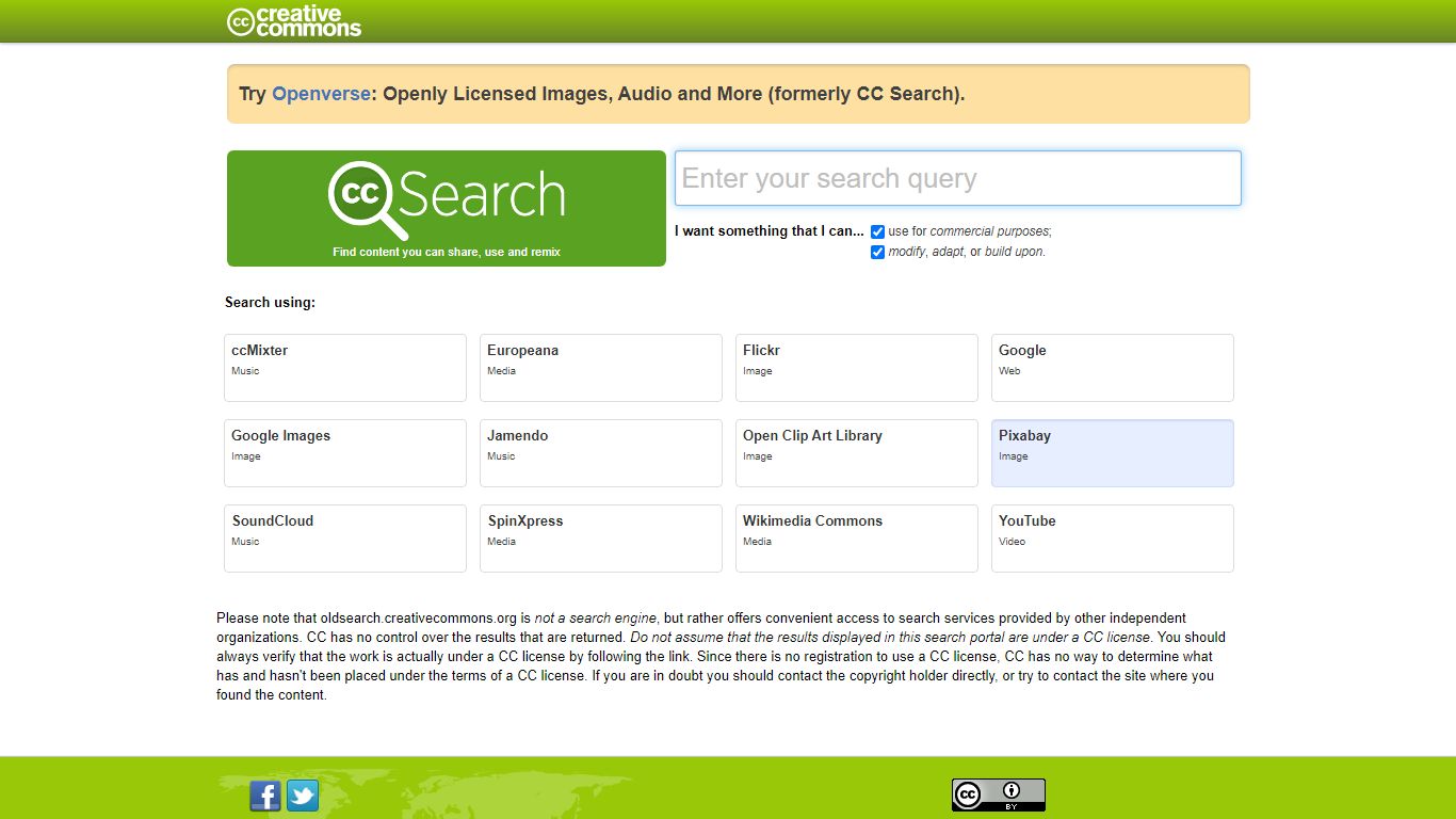 CC Search - Creative Commons license